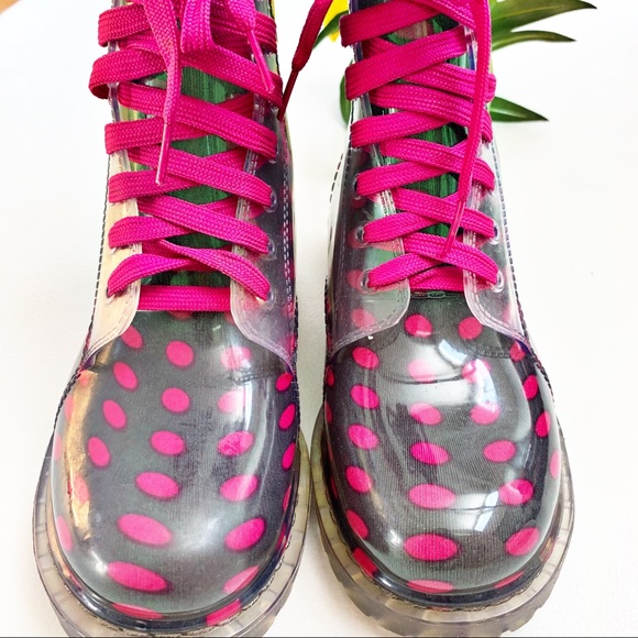 Bongo Polka Dot Combat Style Rain Boot - Picture 4 of 7